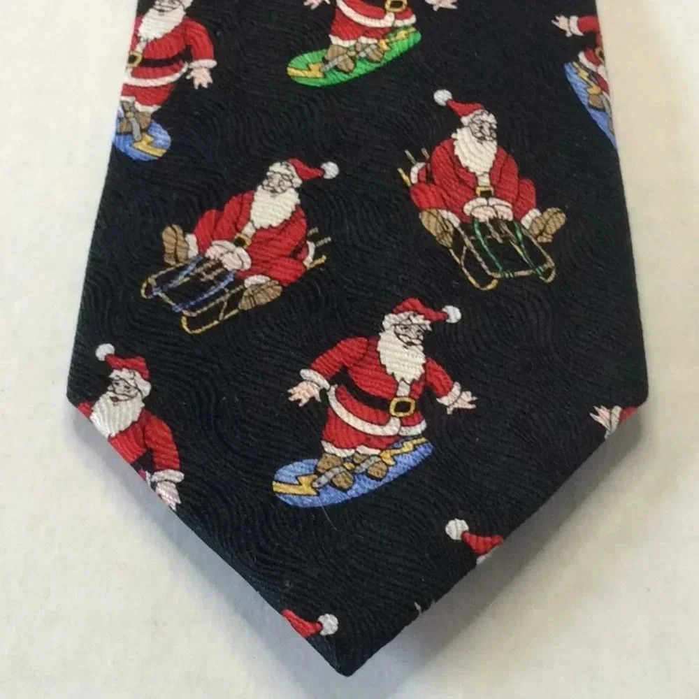 Dockers Sleighing Santa Claus Silk Tie